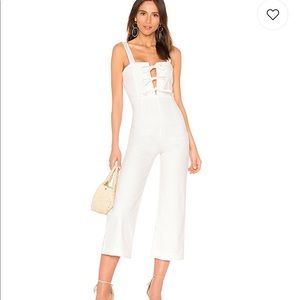 Clayton white jumpsuit with ties